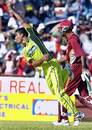 Abdul Razzaq runs into bowl during his matchwinning performance of 4 for 29, West Indies v Pakistan, 1st ODI, St Vincent, May 18, 2005