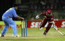 Anil Kumble attempts to run out Denesh Ramdin, India v West Indies, Premadasa Stadium, August 7, 2005