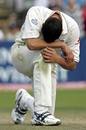 So close ... Steve Harmison after the final ball, England v Australia, 3rd Test, Old Trafford, August 15, 2005