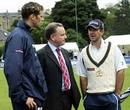 Craig Wright, Jack McConnell, first minister of Scotland and Ricky Ponting chat, Scotland v Australians, Edinburgh, August 18, 2005