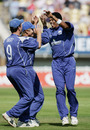 Makhaya Ntini celebrates with Ian Trott, Warwickshire v Lancashire, C&G Semi-Final, Edgbaston, August 20, 2005