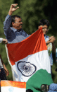 Indian fans celebrate the victory over Zimbabwe, Zimbabwe v India, Harare, August 29, 2005