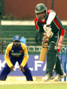 Javed Omar watchfully plays the ball to midwicket, Sri Lanka v Bangladesh, Sinhalese Sports Club Ground, Colombo, August 31, 2005