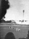 Players leave the field after the police lobbed tear-gas into the crowd, West Indies v England, 2nd Test, Kingston, February 12, 1968