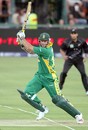 Graeme Smith smashes one to the fence during his innings of 61, South Africa v New Zealand, 2020 international, Johannesburg, October 21 2005