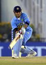 Sachin Tendulkar sweeps during his half-century, India v Sri Lanka, 2nd ODI, Mohali, October 28, 2005