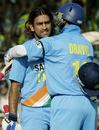 Rahul Dravid congratulates Mahendra Singh Dhoni on a fabulous innings, India v Sri Lanka, 3rd ODI, Jaipur, October 31, 2005