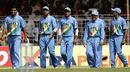 Man of the Match RP Singh leads his team-mates off the field, India v Sri Lanka, 6th ODI, Rajkot, November 9, 2005