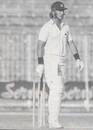 Chris Broad stands his ground after being given out caught behind, Pakistan v England, 1st Test, Lahore, November 27, 1987