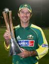 Ricky Ponting holds the Chappell-Hadlee trophy, New Zealand v Australia, 3rd ODI, Christchurch, December 10, 2005