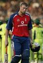 Andrew Flintoff ponders England's plight after being bowled for 36, Pakistan v England, 3rd ODI, Karachi, December 15, 2005