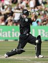 Jamie How drives during his innings of 58, New Zealand Sri Lanka, 1st ODI, Queenstown, December 31, 2005