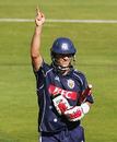 Victoria's Jon Moss celebrates the winning runs against South Australia, Victoria v South Australia, Australian Twenty20 Competition, Group A, Melbourne, January 8, 2006