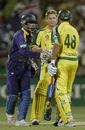 Handshakes all around following Australia's five-wicket win, Australia v Sri Lanka, 7th match, VB Series, Adelaide, January 26, 2006