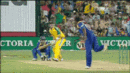 Damien Martyn is bowled by Muralitharan, Australia v Sri Lanka, Adelaide Oval, January 26, 2006