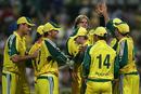 The Australians celebrate a resounding win, Australia v South Africa, VB Series, 2nd Final, Sydney, February 12, 2006