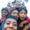 Bangladeshi children show their delight after Bangladesh's historic win, Bangladesh v Sri Lanka, 2nd ODI, Bogra, February 22, 2006