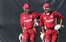 Wavell Hinds and Runako Morton anxiously await the third umpire's decision, New Zealand v West Indies, 4th ODI, Napier, March 1 2006