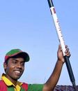 Syed Rasel celebrates victory, Bangladesh v Kenya, 1st ODI, Bogra, March 17, 2006