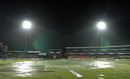 Floodlights illuminate a very damp Premadasa Stadium, Sri Lanka v Pakistan , 1st ODI, Colombo (RPS), March 17 2006