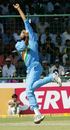Harbhajan Singh in his delivery stride, India v England, 1st ODI, New Delhi, March 28 2006