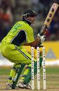 Younis Khan glides en route to his matchwinning half-century, India v Pakistan, DLF Cup, Zayad Cricket Stadium, Abu Dhabi, April 18, 2006