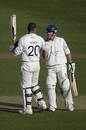 Murray Goodwin congratulates Michael Yardy on reaching his hundred. The pair put on a record-breaking third-wicket stand of 385, Sussex v Warwickshire, Hove, April 22, 2006