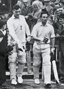 Alec Bedser and a bandaged Denis Compton resume England's innings, England v Australia, 3rd Test, Old Trafford, July 10, 1948