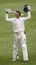 Oliver Rayner celebrates his century on debut against the Sri Lankans, Sussex v Sri Lankans, Tour Match, Hove, May 20, 2006