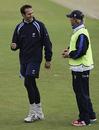 Michael Vaughan and Shane Warne chat ahead of the second day's play, Yorkshire v Hampshire, County Championship, Headingley, June 1, 2006