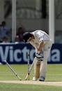 Callum Thorp is castled by Lee Daggett as Warwickshire pull off a stunning 18-run win, Warwickshire v Durham, Edgbaston, June 10, 2006