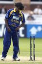 Lasith Malinga takes a souvenir after bowling the final over, England v Sri Lanka, 1st ODI, Lord's, June 17, 2006 