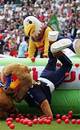 The mascot race on Twenty20 finals day, The Oval, July 30, 2005