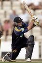 Greg Lamb on his way to 37* ... he followed with three wickets, Hampshire v Essex, Southampton, July 3, 2006