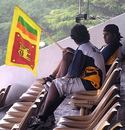 Sri Lankan fans wait for the rain to subside, Sri Lanka v India, 1st ODI, Colombo, August 19, 2006