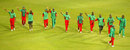Steve Tikolo leads the Kenyan side on a lap of honour after their semi-final defeat, India v Kenya,  Durban, 20 March 2003