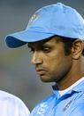 A dejected Rahul Dravid after India were ousted from the Champions Trophy, India v Australia, 18th match, Champions Trophy, Mohali, October 29, 2006