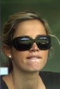 Liz Kemp, Brett Lee's wife, watches from the crowd, Australia v England, 1st Test, Brisbane, November 27, 2006