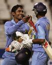 Dinesh Karthik and Suresh Raina celebrate India's victory, South Africa v India, Pro20, Johannesburg, December 1, 2006