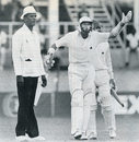 David Capel seeks instructions as to whether he should come in for bad light, West Indies v England, 3rd Test, Trinidad, March 28, 1990