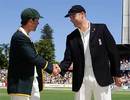 Ricky Ponting and Andrew Flintoff shake hands after Ponting wins the toss and bats, Australia v England, 3rd Test, Perth, December 14, 2006