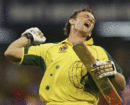 Adam Gilchrist revels in a moment of glory, Australia v Sri Lanka, 8th Match, VB Series, Perth, January 29, 2006