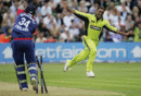 Shoaib Akhtar does the albatross after clean bowling Jamie Dalrymple, England v Pakistan, 1st ODI, Cardiff, August 30, 2006