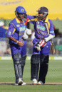 Mahela Jayawardene congratulates Marvan Atapattu on a job well done, New Zealand v Sri Lanka, 1st ODI, Napier, December 28, 2006