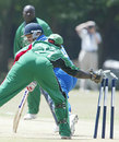 Dean Minors survives an attempted stumping by David Obuya, Kenya v Bermuda, World Cricket League,  Jaffreys SportsClub, Nairobi, January 29, 2007