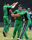 Niall O'Brien and Trent Johnston celebrates the dismissal of  Gavin Hamilton, Ireland v Scotland, Nairobi Gymkhana, WCL, January 30, 2007 