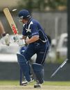Scotland's John Blain is bowled during the ICC World Cricket
League Division 1 against Kenya at the Nairobi Gymkhana Sports Club in
Nairobi, Sunday, Feb. 4, 2007. 