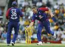 Andrew Flintoff completes the run out of Ross Taylor, England v New Zealand, CB Series, 12th match, Brisbane, February 6, 2007