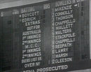 The scoreboard at the start of the first-ever one-day international, Australia v England, Melbourne, January 5, 1971