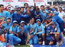 The victorious Indian team after the series win, India v Sri Lanka, 4th ODI, Visakhapatnam, February 17, 2007